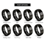 font options for inside engraving on black brick bond running rings