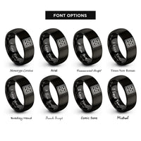 font options for inside engraving on black brick bond running rings