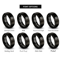 font options for inside engraving on black brick bond running rings