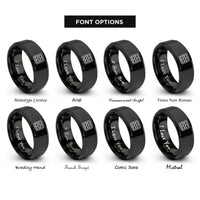 font options for inside engraving on black brick bond running rings