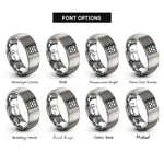 font options for inside engraving on grey brick bond running rings