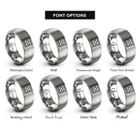 font options for inside engraving on grey brick bond running rings