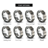 font options for inside engraving on gray brick bond running rings