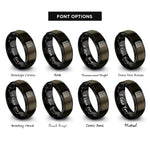 font options for inside engraving on gunmetal & black brick bond running rings