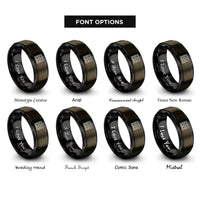 font options for inside engraving on gunmetal & black brick bond running rings