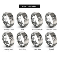 font options for inside engraving on gray brick rings