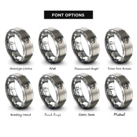 font options for inside engraving on gray brick rings