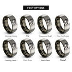 font options for inside engraving on gunmetal & gray brick rings
