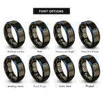 font options for inside engraving on gunmetal & blue brick handheld console rings