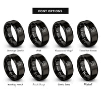 font options for inside engraving on black brick pattern rings