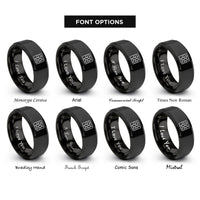 font options for inside engraving on black brick pattern rings