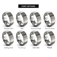 font options for inside engraving on grey brick pattern rings