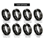 font options for inside engraving on black & silver brick wall rings