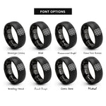 font options for inside engraving on black brick wall rings
