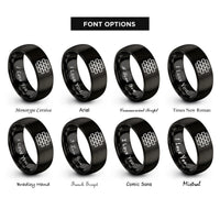 font options for inside engraving on black brick wall rings