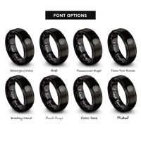 font options for inside engraving on black brick wall rings