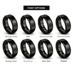 font options for inside engraving on black brick wall rings
