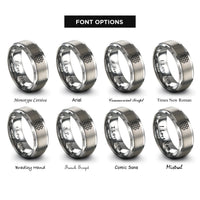 font options for inside engraving on silver brick wall rings
