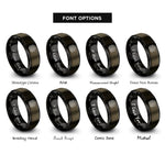 font options for inside engraving on gunmetal & black brick wall rings