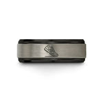 women's bridal ring sets – black & gray tungsten modern pentathlon wedding band