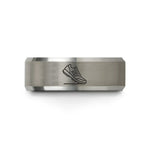 women's bridal ring sets – black & silver tungsten modern pentathlon wedding band