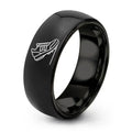 Modern Pentathlon – Tungsten Wedding Band, 8 mm, Black, Gray Comfort-Fit Women