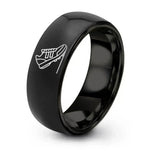 bridal wedding ring sets for women – black tungsten modern pentathlon ring