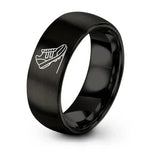 bridal wedding ring sets for women – black tungsten modern pentathlon ring