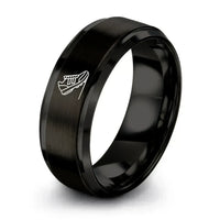 bridal wedding ring sets for women – black tungsten modern pentathlon ring