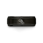 custom wedding ring sets – black tungsten modern pentathlon wedding band