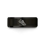 unique wedding ring sets – black tungsten modern pentathlon wedding band