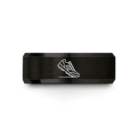 unique wedding ring sets – black tungsten modern pentathlon wedding band