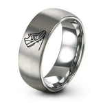 bridal wedding ring sets for women – grey tungsten modern pentathlon ring