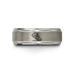 unique wedding ring sets – silver tungsten modern pentathlon wedding band