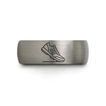 unique wedding ring sets – gunmetal & grey tungsten modern pentathlon wedding band