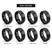 font options for inside engraving on black bridge creek rings