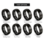 font options for inside engraving on black bridge creek rings