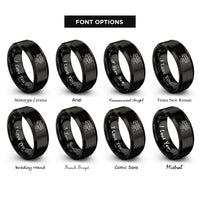 font options for inside engraving on black bridge creek rings