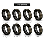 font options for inside engraving on gunmetal & black bridge creek rings