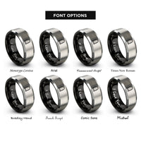 font options for inside engraving on black & grey bridle bit rings