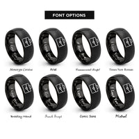 font options for inside engraving on black briefcase rings