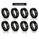 font options for inside engraving on black briefcase rings