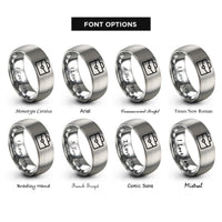 font options for inside engraving on silver briefcase rings