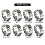 font options for inside engraving on silver brigantine under sail rings