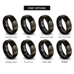 font options for inside engraving on gunmetal & black british columbia rings