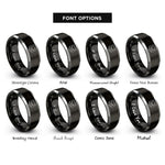 font options for inside engraving on black & grey british shorthair rings