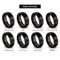 font options for inside engraving on black british shorthair rings