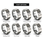 font options for inside engraving on grey brittle star rings