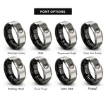 font options for inside engraving on black & silver broadcast headset rings