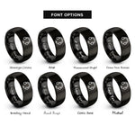 font options for inside engraving on black broadcast headset rings